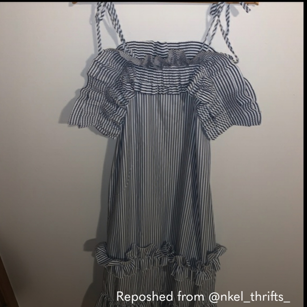 Lulu's striped ruffle midi dress - Picture 4 of 7